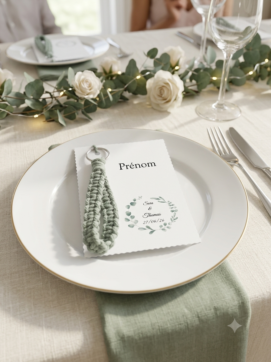 Carte Invités Mariage Personnalisée - porte clés avec prénom