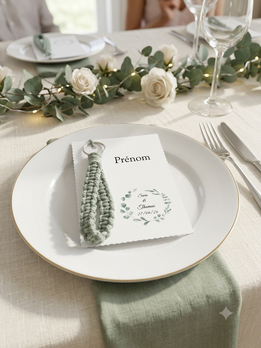 Carte Invités Mariage Personnalisée - porte clés avec prénom